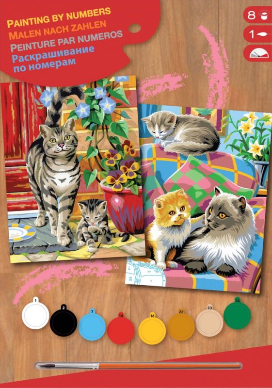 Набір для творчості Sequin Art PAINTING BY NUMBERS JUNIOR-PAIRS Коти SA0213