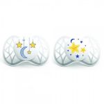 Пустушка ортодонтична Nuvita Air 0м+ 2 шт. світиться в темряві NV7062