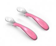 Набір силіконових ложечок для годування Nuvita Easy Eating 6м + 2 шт. рожева NV8480Pink