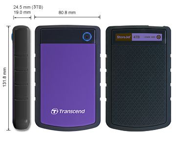 Портативний жорсткий диск Transcend 4TB USB 3.1 StoreJet 25H3 Blue