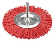 Щітка дискова Verto, 100мм, нейлонова дріт, з хвостовиком 6мм
