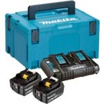 Набір акумуляторів + зарядний пристрій Makita197629-2,  LXT BL1850B x 2шт (18В, 5аг), DC18RD, кейс Makpac3 Набір акумуляторів + зарядний пристрій Makita197629-2,  LXT BL1850B x 2шт (18В, 5аг), DC18RD, кейс Makpac3