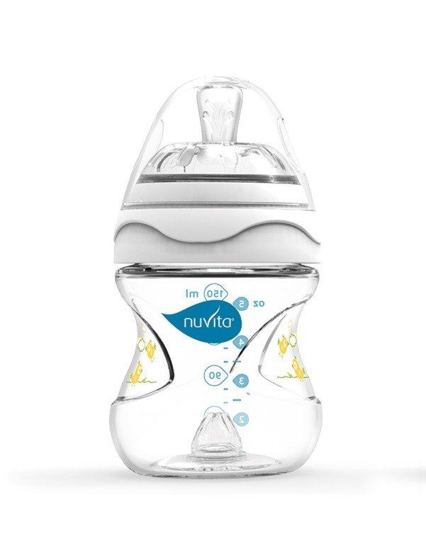 Пляшка для годування Nuvita Mimic 150 мл 0м+ Антиколікова, біла NV6010White