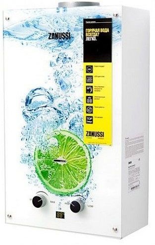 Водонагрівач газовий проточний Zanussi GWH 10 Fonte Glass Lime