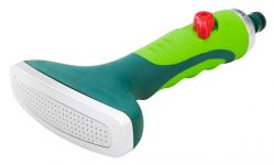 Зрошувач ручний Verto, пістолетний, 1/2"-3/4", широкий, 1 функція, плавне регулювання напору води великим пальцем, тримач двокомпонентний Зрошувач ручний Verto, пістолетний, 1/2"-3/4", широкий, 1 функція, плавне регулювання напору води великим пальцем, тримач двокомпонентний