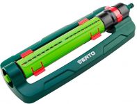 Зрошувач дощовий Verto, дощувач маятниковий, 1/2"-3/4", 18 сопел, регулювання діапазону та ширини поливу, площа розпилення 15х19 м Зрошувач дощовий Verto, дощувач маятниковий, 1/2"-3/4", 18 сопел, регулювання діапазону та ширини поливу, площа розпилення 15х19 м