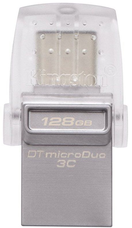 Накопичувач Kingston  128GB USB 3.1+Type-C DT Micro Metal Silver