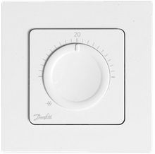 Терморегулятор Danfoss Icon Dial, +5...30° C, механічний, дротовий, вбудований, 230V, білий