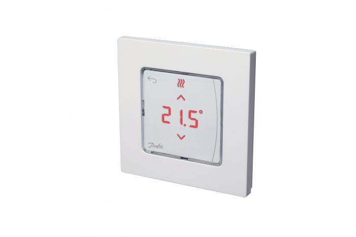 Терморегулятор Danfoss Icon Display, +5...35° C, електронний, дротовий, вбудований, 230V, білий