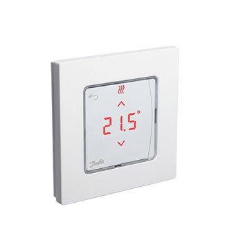 Терморегулятор Danfoss Icon Display, +5...35° C, електронний, дротовий, вбудований, 230V, білий