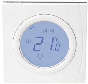 Терморегулятор Danfoss BasicPlus2 WT-P, +5...35° C, програмований, дротовий, вбудований, 230V, білий