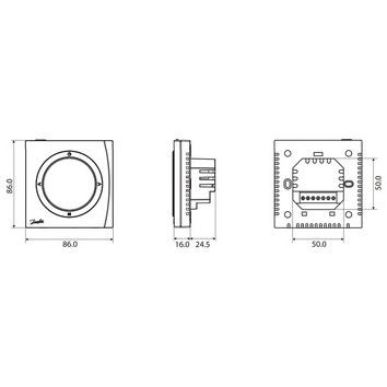 Терморегулятор Danfoss BasicPlus2 WT-P, +5...35° C, програмований, дротовий, вбудований, 230V, білий