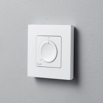 Терморегулятор Danfoss Icon Dial, +5...30° C, механічний, дротовий, вбудований, 230V, білий