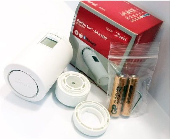 Термостатична головка Danfoss Eco Bluetooth, RA, M30х1.5, Kermi, 2х1.5 АА, біла