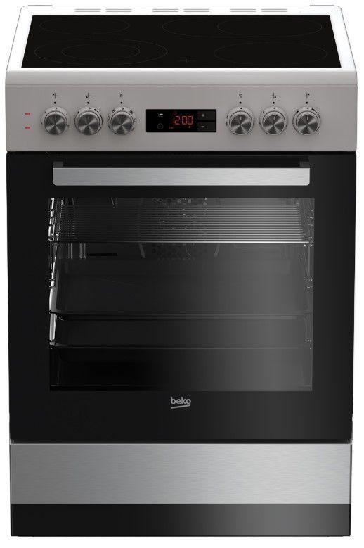 Плита електрична Beko FSM67320GXS - склокераміка/60х60 см/дисплей/сенсор/72л/8 прогр/нерж. сталь