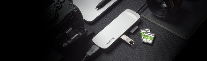 Хаб Kingston Nucleum USB-C: USB 3.0/HDMI/SD/microSD/Power Pass through/Type-C ports