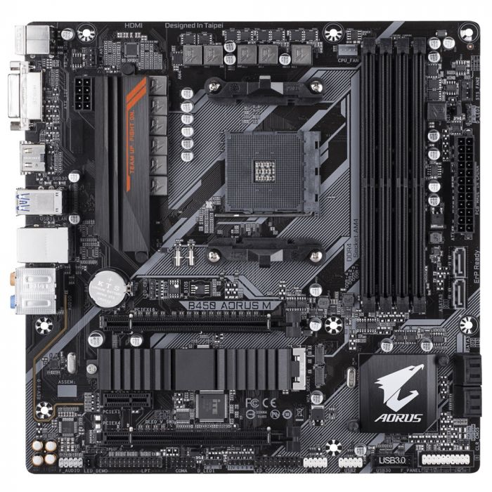 Материнська плата GIGABYTE B450_AORUS_M sAM4 B450 4xDDR4 HDMI-DVI mATX