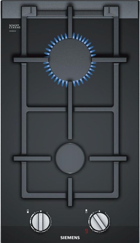 Варильна поверхня газова доміно Siemens ER3A6BD70 -30см/газ на склі/2 конф/чорний