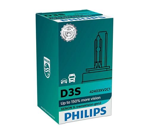 Лампа ксенонова Philips D3S X-tremeVision +150%, 4800K gen2, 1шт/картон