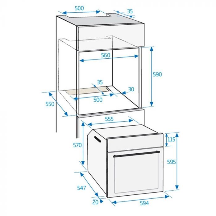 Вбудована електрична духова шафа Beko BIE21100B - Ш-60 см./6 режимів/71 л./чорний