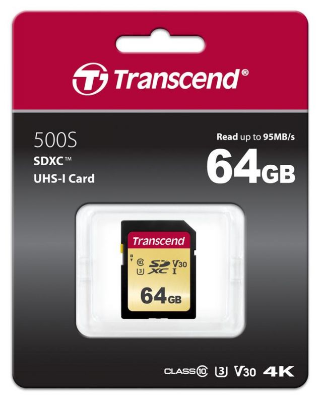 Карта пам'яті Transcend SD  64GB C10 UHS-I  R95/W60MB/s