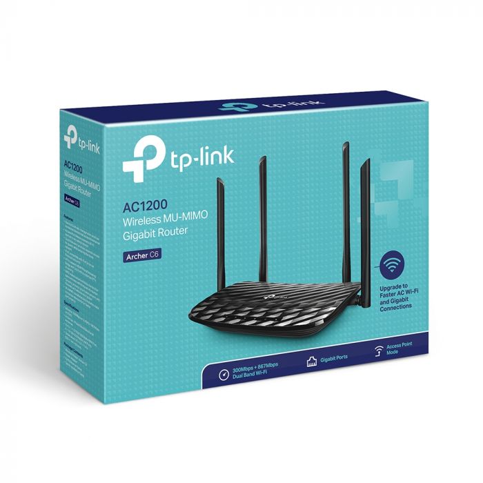 Маршрутизатор TP-LINK ARCHER C6 v.3.2 AC1200 4xGE LAN 1xGE WAN MU-MIMO MESH