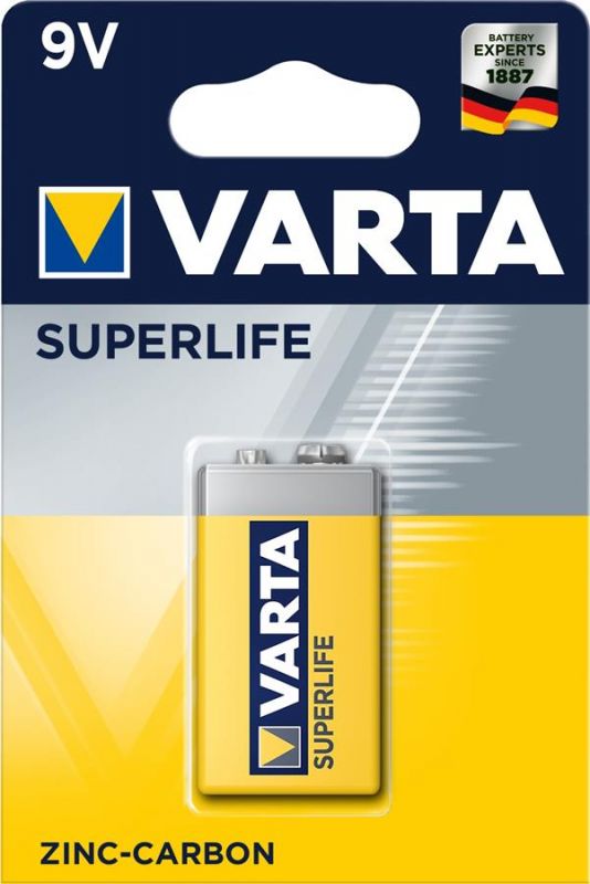 Батарейка VARTA Super Heavy Duty вугільно-цинкова 6F22 (6LR61, MN1604, MX1604 ,Крона) блістер, 1 шт.