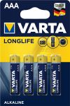 Батарейка VARTA LONGLIFE AAA BLI 4 ALKALINE