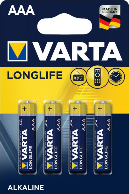 Батарейка VARTA LONGLIFE AAA BLI 4 ALKALINE