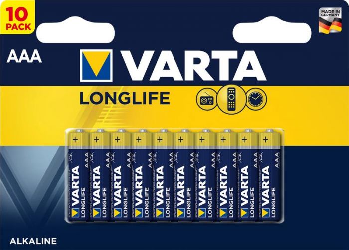 Батарейка VARTA LONGLIFE AAA BLI 10 ALKALINE