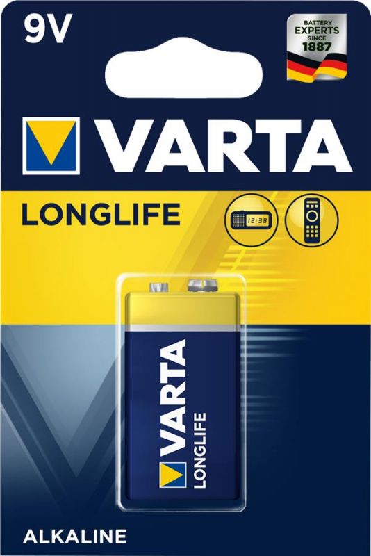 Батарейка VARTA LONGLIFE 6LR61 BLI 1 ALKALINE