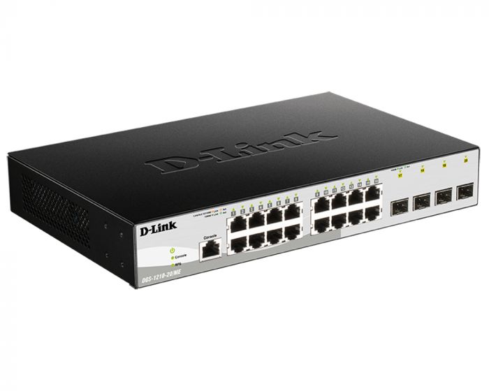 Комутатор D-Link DGS-1210-20/ME/B 16xGE, 4xSFP, WebSmart