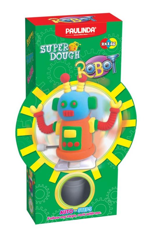 Маса для ліплення Paulinda Super Dough Robot заводний механізм (крокує), помаранчевий PL-081178-3