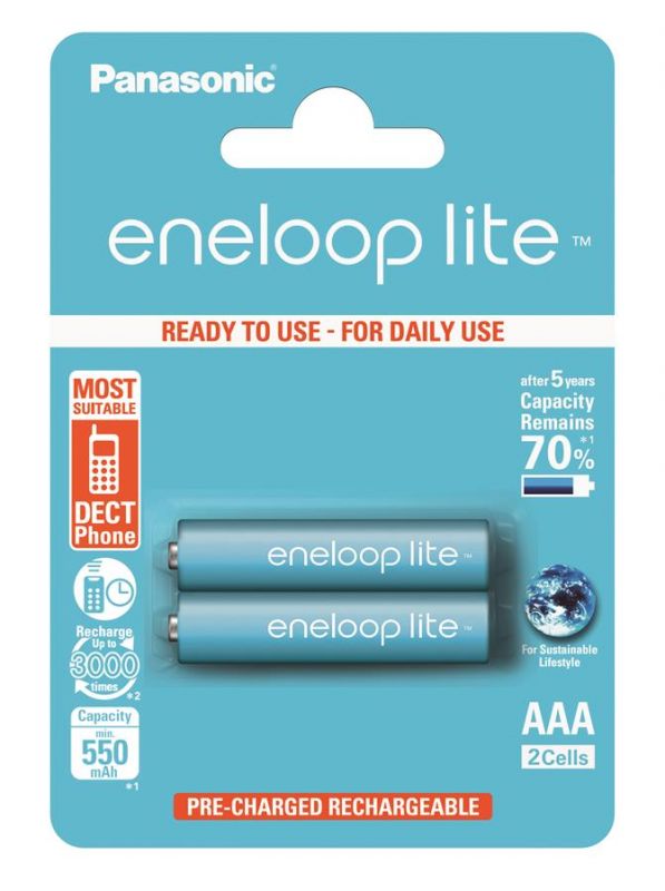 Акумулятор Panasonic Eneloop Lite AAA 550 2BP mAh NI-MH