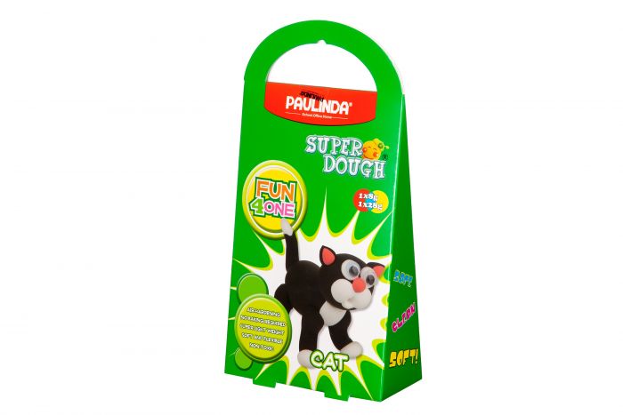 Маса для ліплення Paulinda Super Dough Fun4one Кіт (рухливі очі) PL-1561