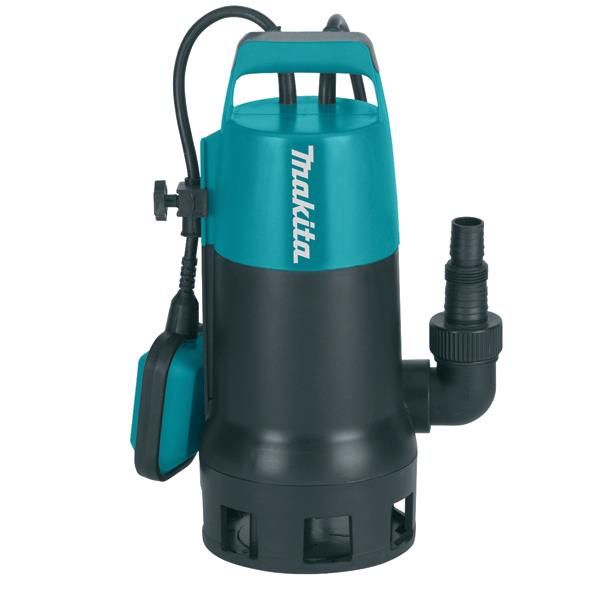 Насос дренажний Makita PF1010, 1100Вт, 240 л/хв, висота подачі 10м, занурення до 5м, 5.3кг