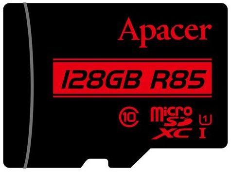 Карта пам'яті Apacer microSD 128GB C10 UHS-I R85MB/s + SD