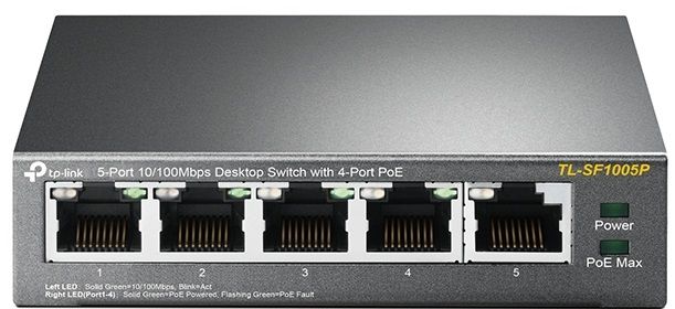 Комутатор TP-LINK TL-SF1005P 5xFE/4xPoE 56W некерований