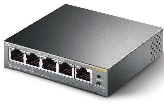 Комутатор TP-LINK TL-SF1005P 5xFE/4xPoE 56W некерований