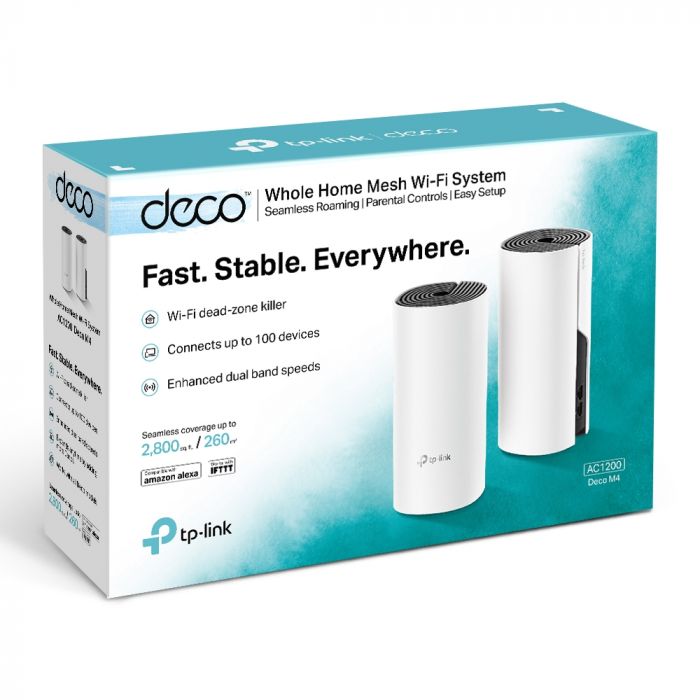 Маршрутизатор TP-LINK DECO M4 3PK AC1200 2xGE LAN/WAN MU-MIMO MESH