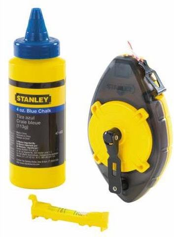 Шнур розмічальний Stanley PowerWinder, 30м, до 45г крейди, + підвісний рівень та крейда