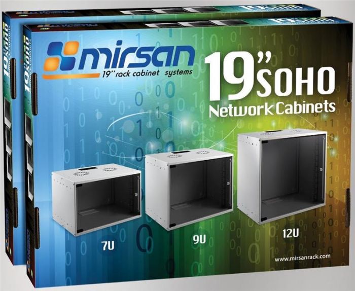 Шафа MIRSAN SOHO 19" 9U 535x400, RAL 7035