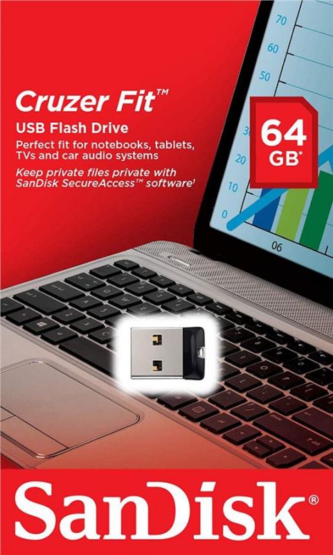 Накопичувач SanDisk   64GB USB Cruzer Fit