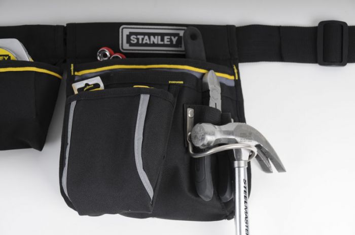 Сумка для інструменту Stanley, кишеня, міцна зносостійка тканина, металевий тримач для молотка, 23.5x33.2x7.5см
