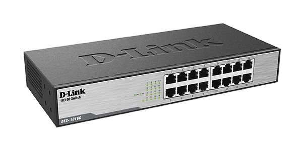 Комутатор D-Link DES-1016D 16xFE, Некерований