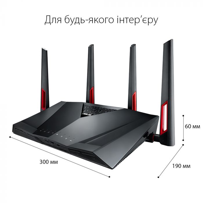 Маршрутизатор ASUS RT-AC88U AC3100 8xGE LAN 1xGE WAN 1xUSB3.0 1xUSB2.0 MU-MIMO MESH