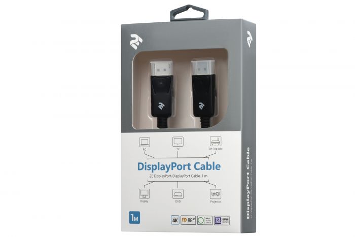 Кабель 2Е DisplayPort - DisplayPort (AM/AM), black, 1m