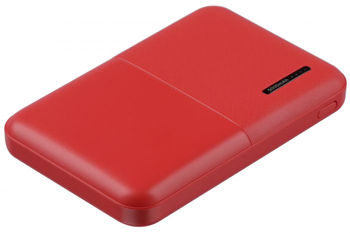 Портативний зарядний пристрій Power Bank 2E 5000mAh, DC 5V, 2.1A, 4 LED indicator, red