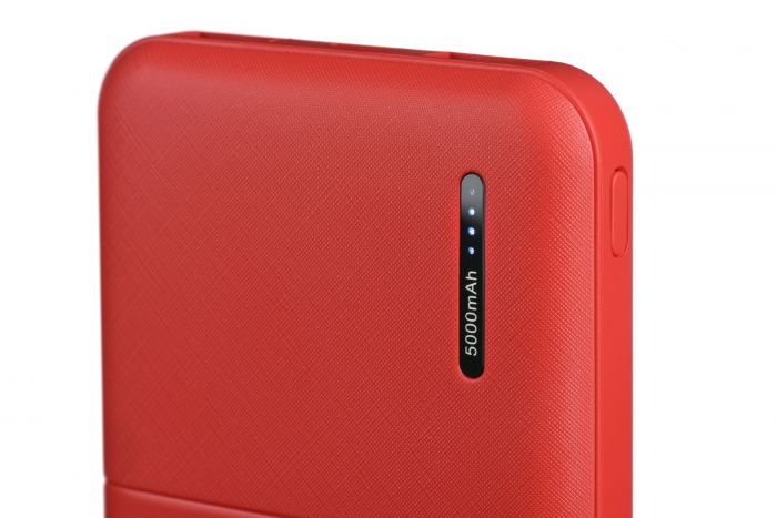 Портативний зарядний пристрій Power Bank 2E 5000mAh, DC 5V, 2.1A, 4 LED indicator, red