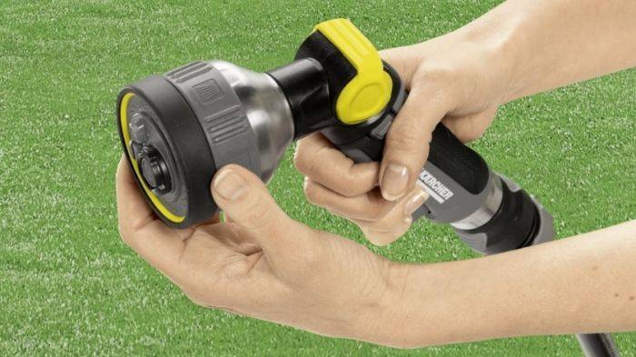 Зрошувач ручний Karcher "Premium", пістолетний, металевий, 4 режими, регулювання напору води